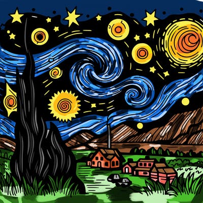 starry night van gogh realistic