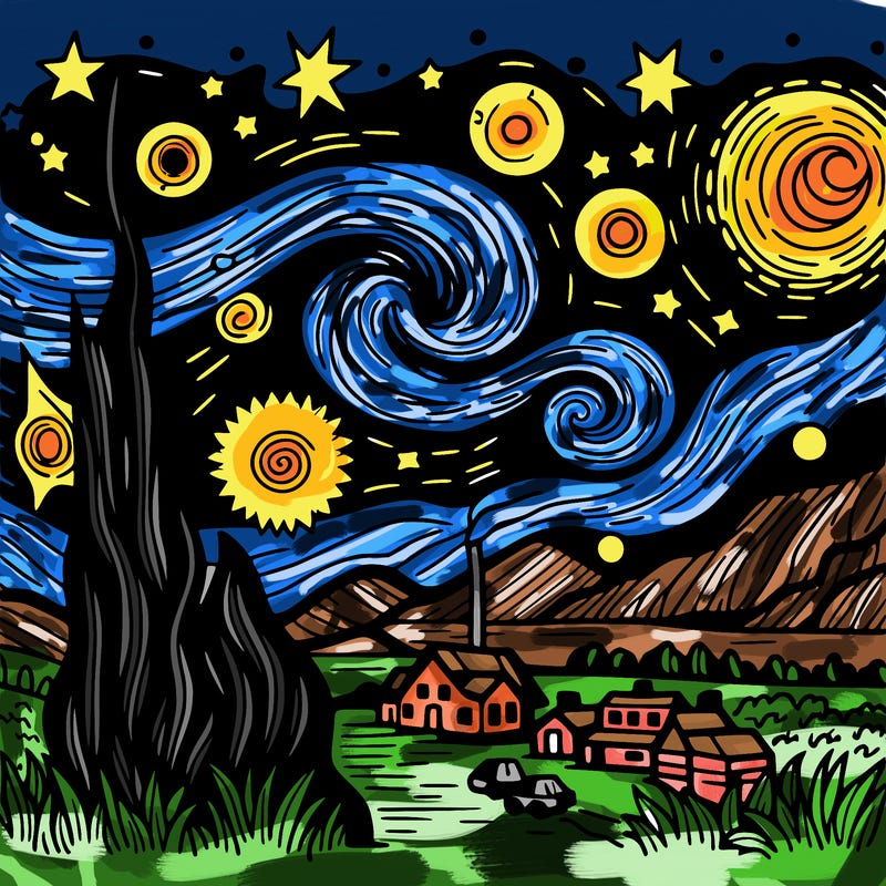 starry night van gogh realistic