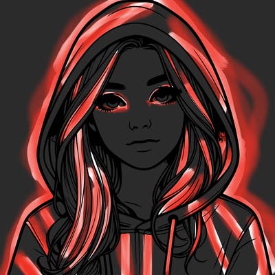 realistic girl with a hoodie