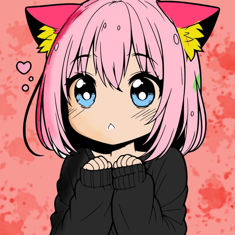 shy anime catgirl