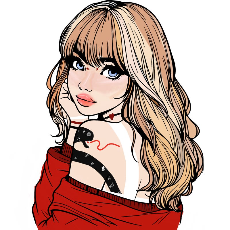 realistic girl with bangs looking over her shoulder