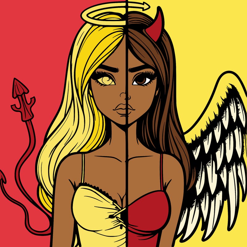 devil vs angel realistic girl