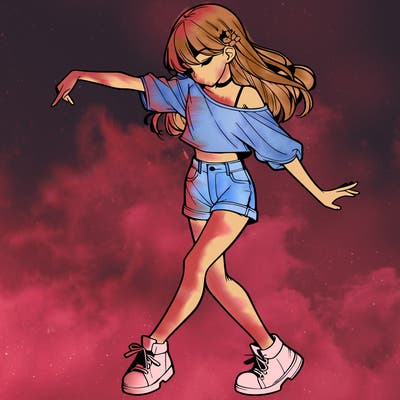 realistic girl danceing
