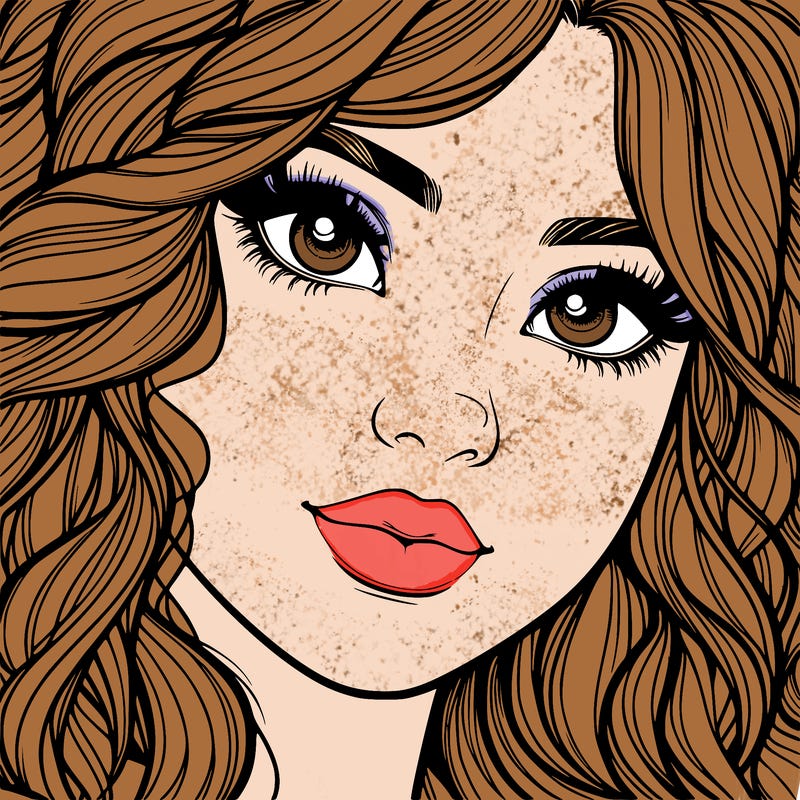 beautiful realistic girl close up to the camera with wavy hair,