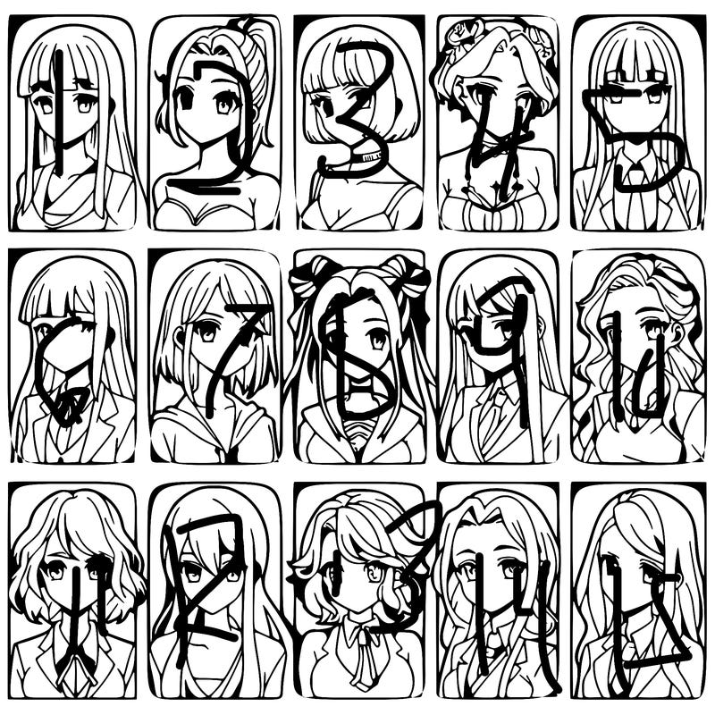 girls that look diffrent anime