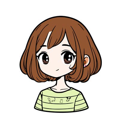 a girl with short hair