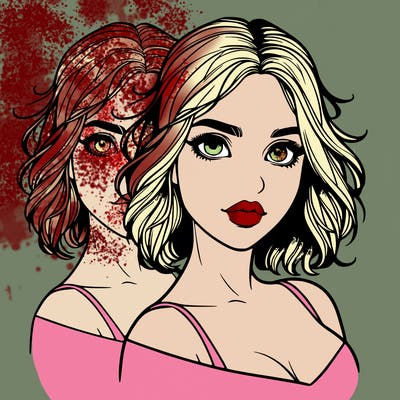 split realistic girl