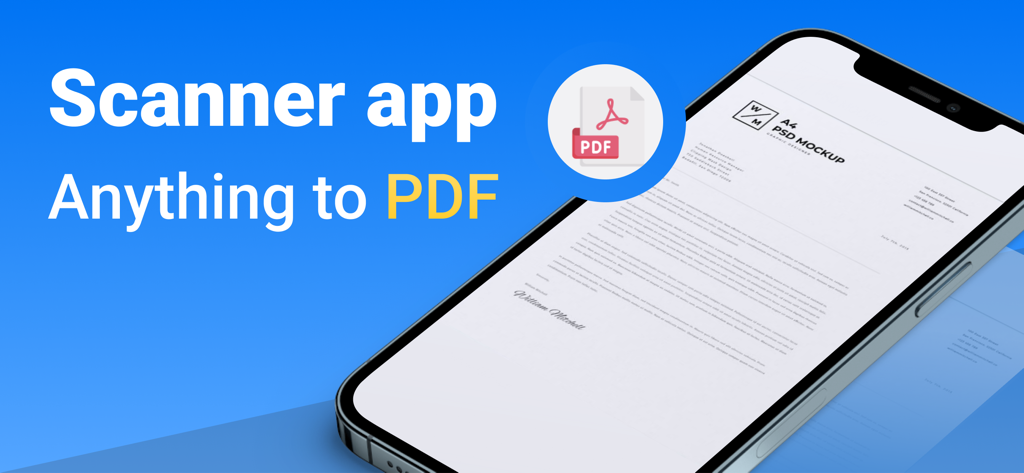 Un smartphone mostrando un escaneo de documento profesional usando la aplicación Escáner de Documentos PDF