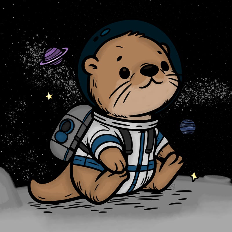 otter in a space suit