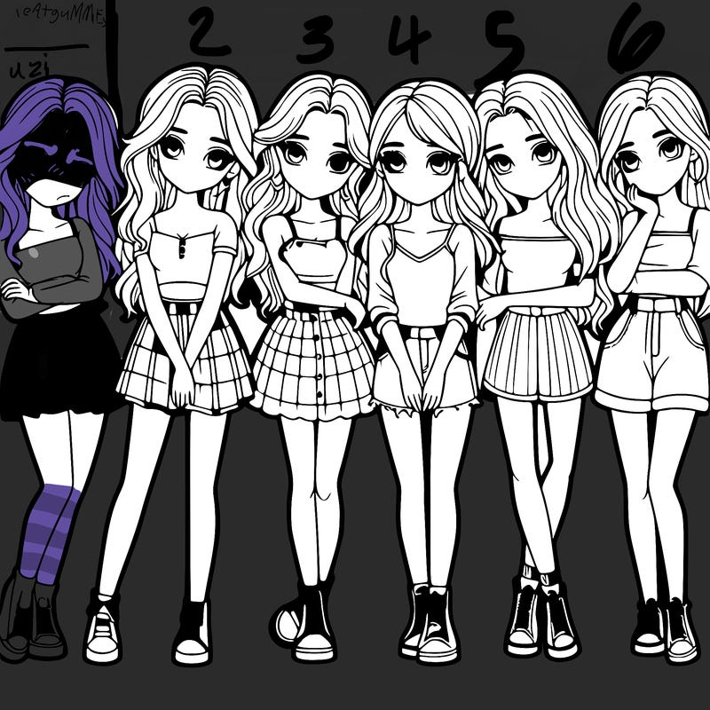 a group of girls realistic