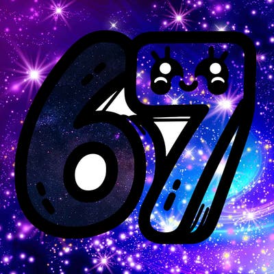 the numbers 67