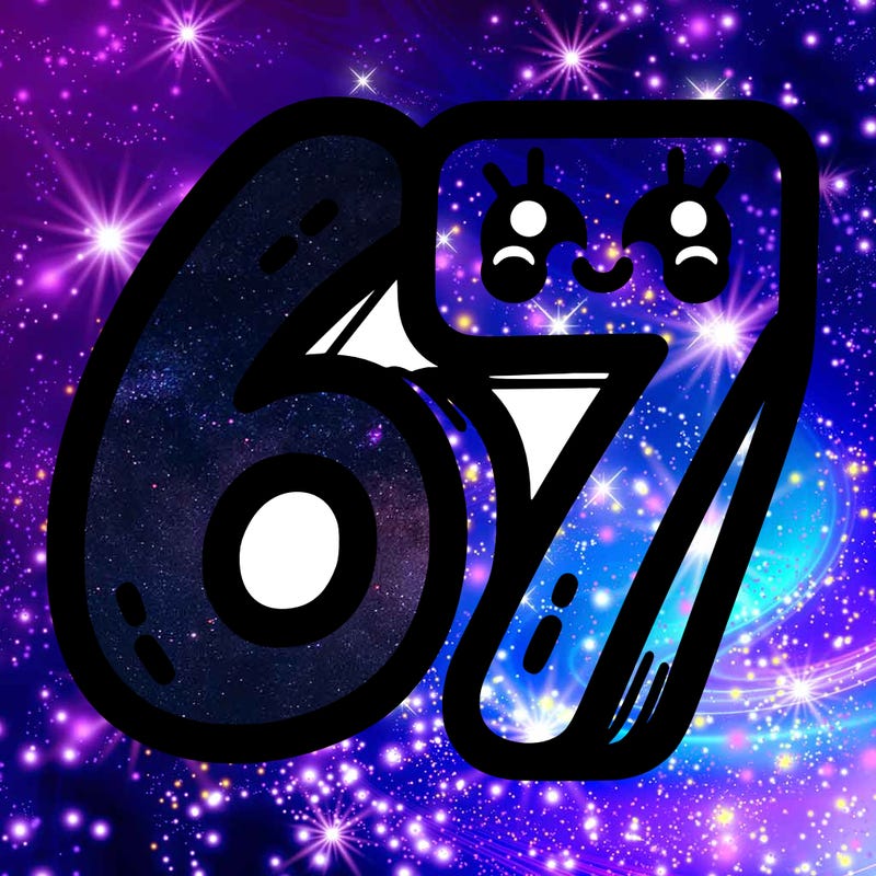 the numbers 67