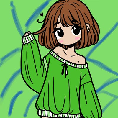 girl in baggy sweater hanging off her shoulder
