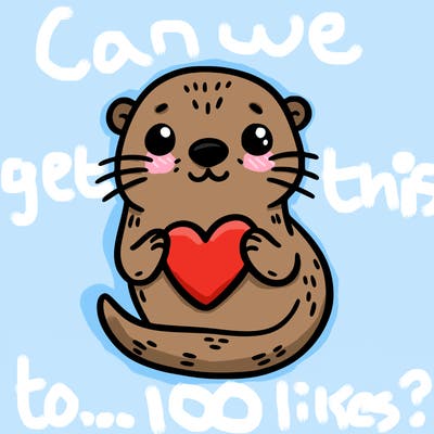 otter with a heart