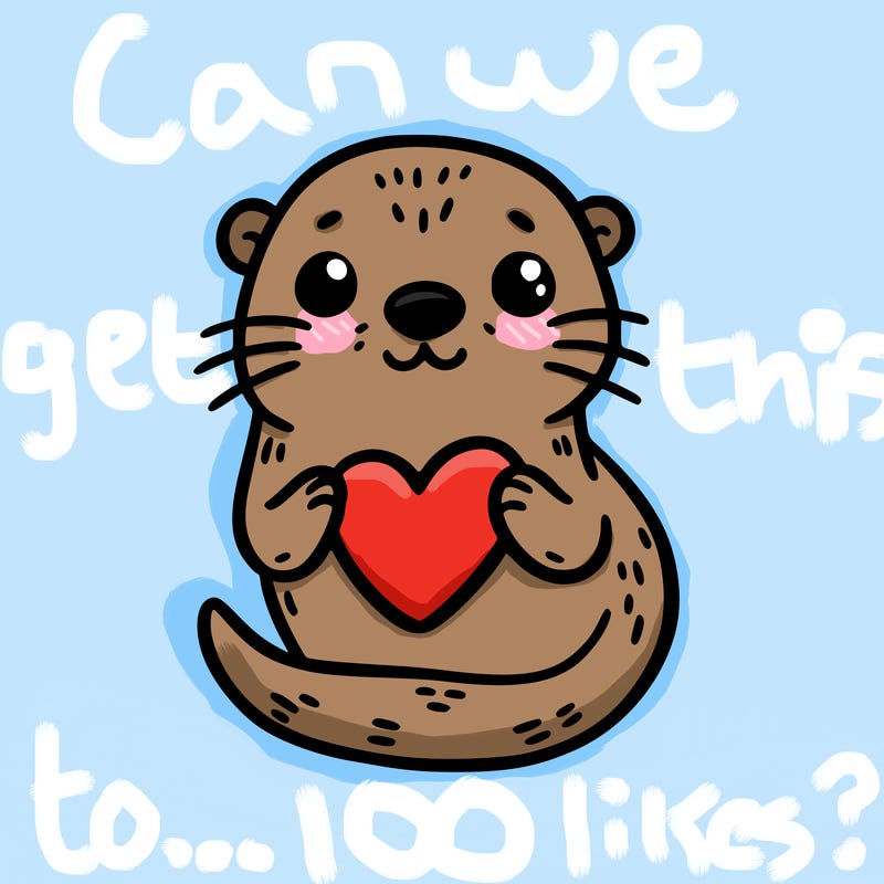otter with a heart