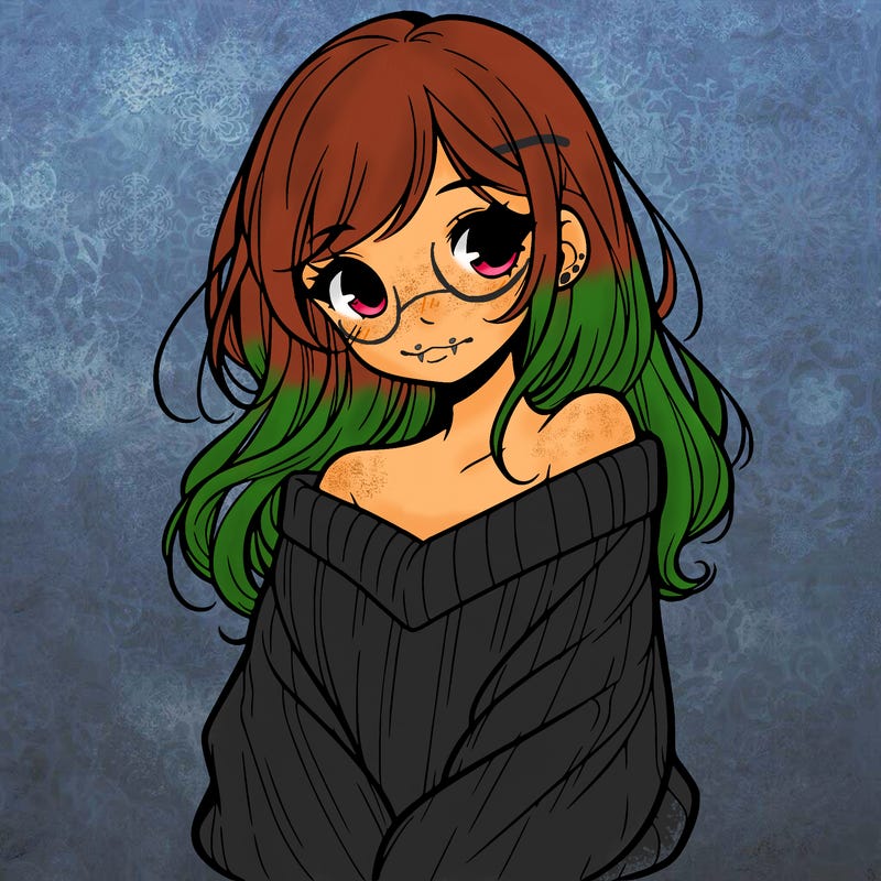 shy pretty girl wearing a sweater that is falling off one shoulder portrait