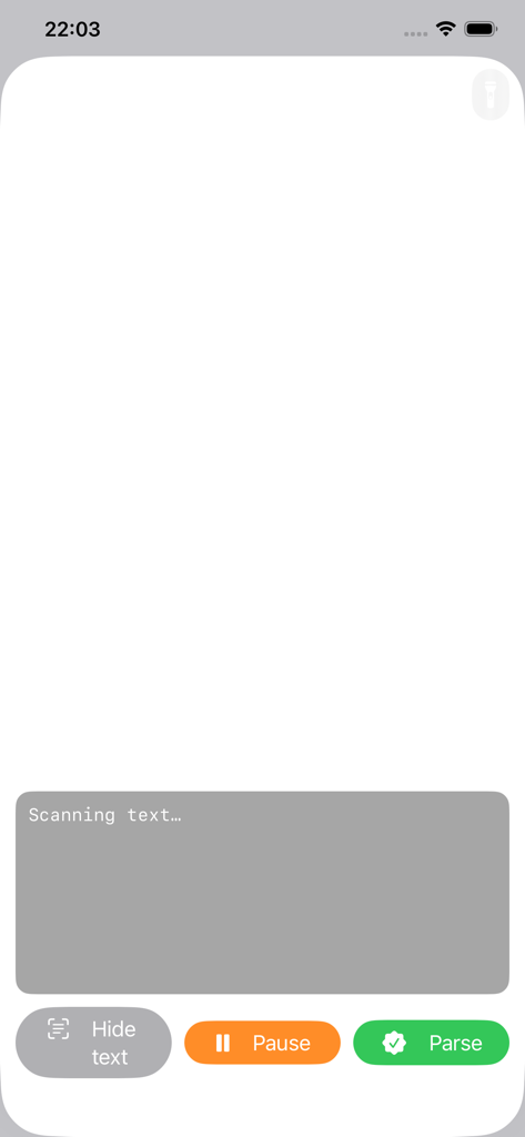 RecipeNotes – For Pro Chefs - Interfaz de la aplicación RecipeNotes mostrando la función de escáner OCR para digitalizar recetas de libros o notas.