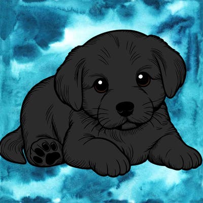 a cute realistic puppy