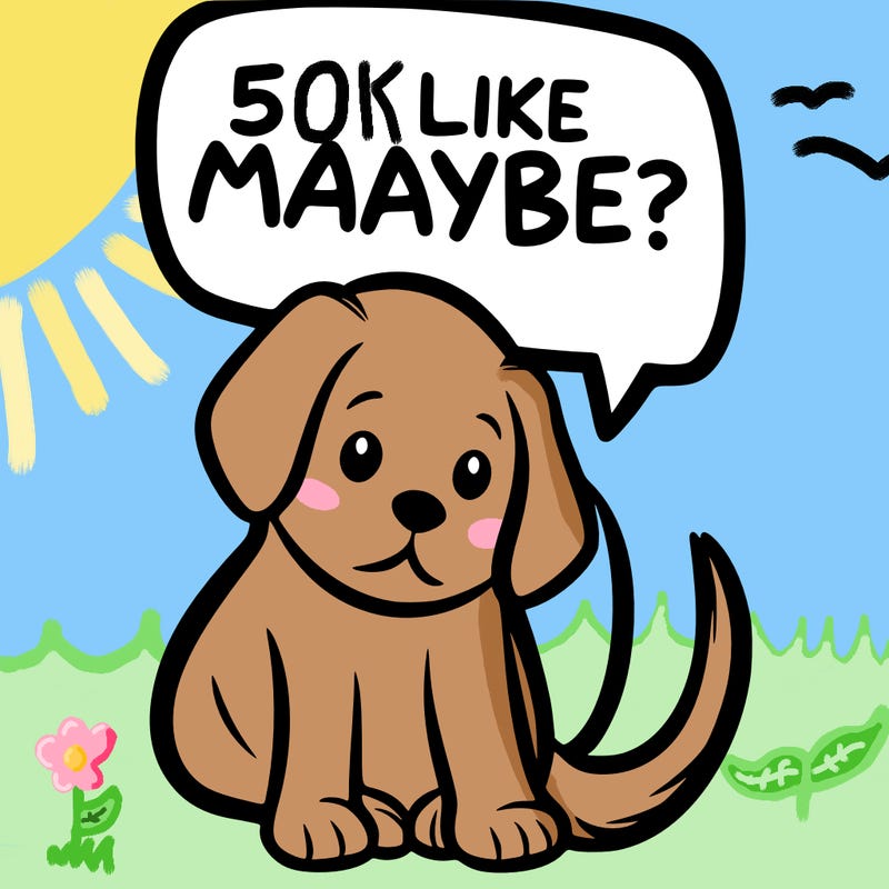 a puppy that says 5 like maybe