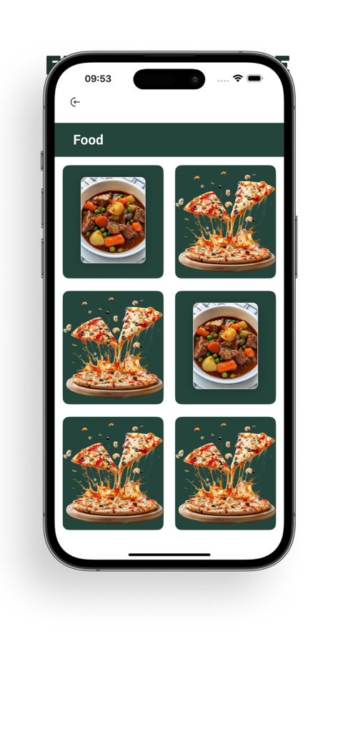 Famo Drama Log - Famo Drama Log app interface showing the food card matching game
