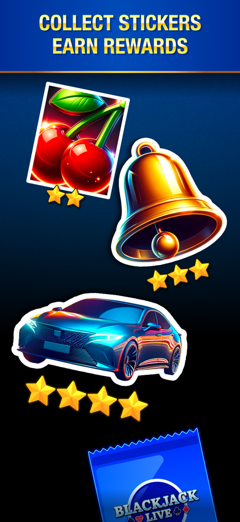 Collect stickers and earn rewards in Blackjack Live Casino