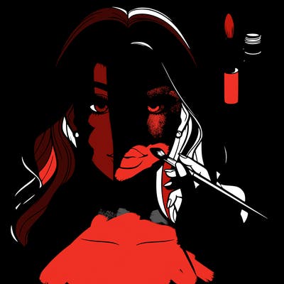 realistic girl with makeup