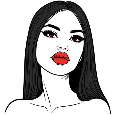realistic woman with full lips