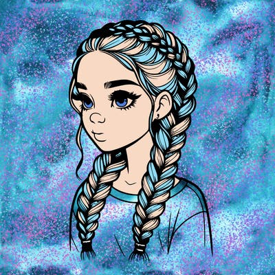 realistic girl with braids