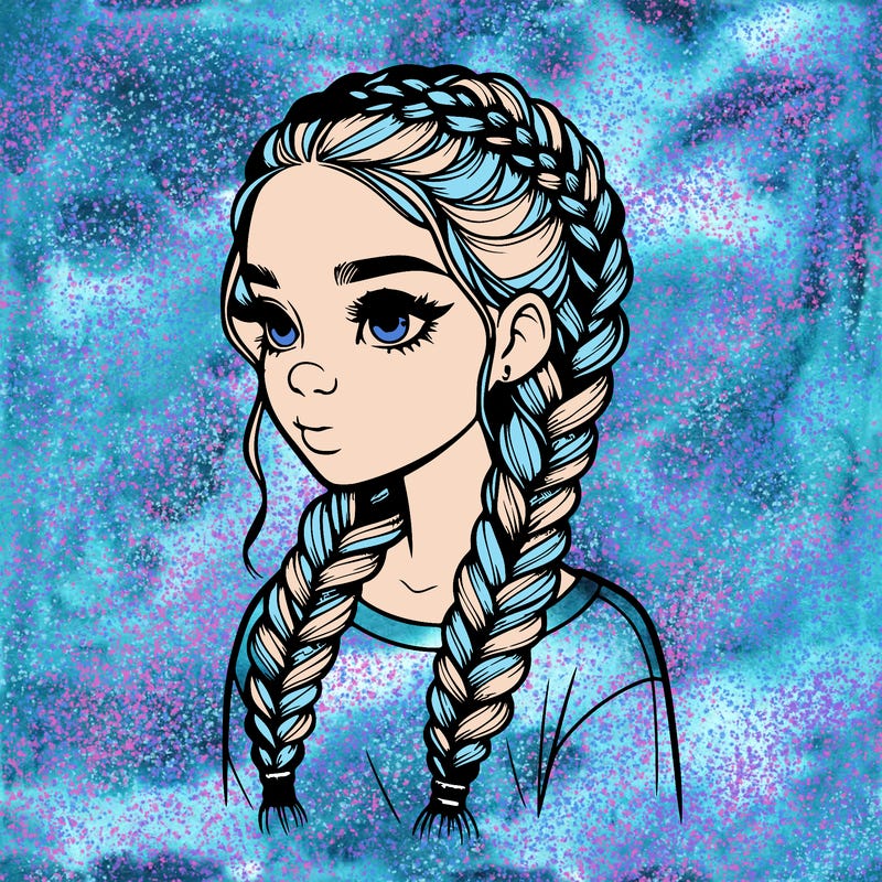 realistic girl with braids