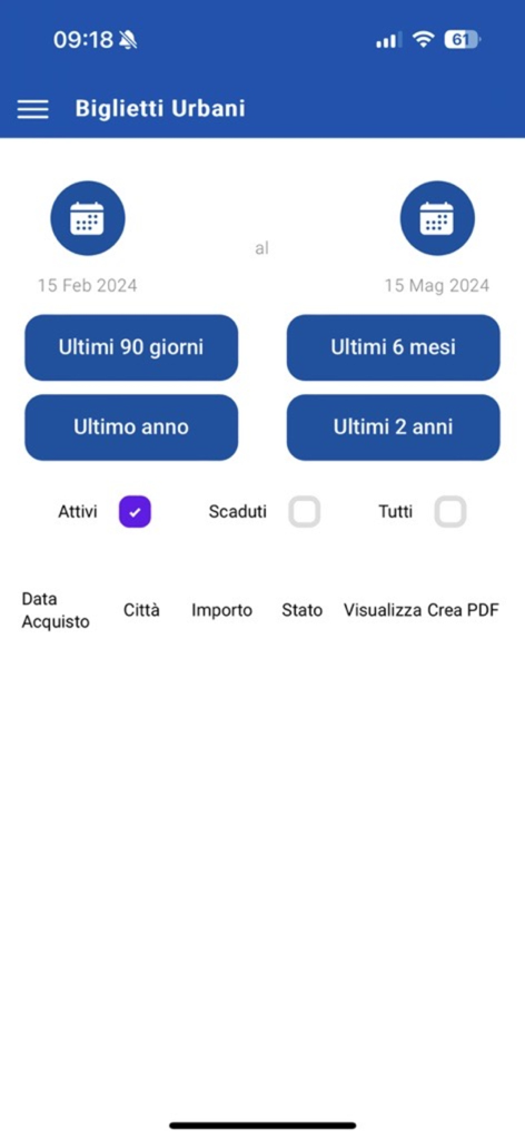 AST TICKETING - User interface of the AST Ticketing app showing search and filter options for urban bus tickets