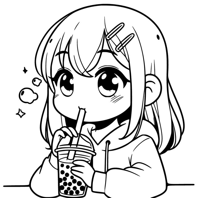 a girl drinking boba