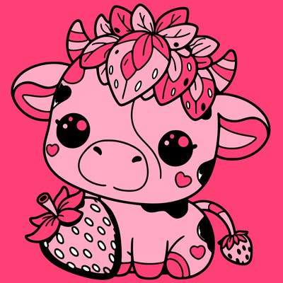cute strawberry cow
