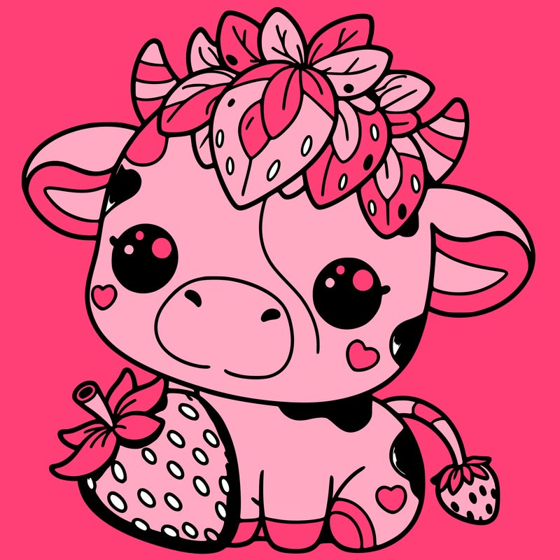 cute strawberry cow
