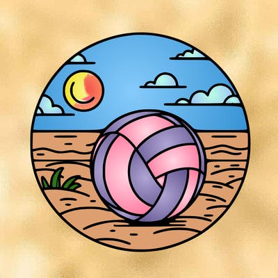 volleyball on a beach