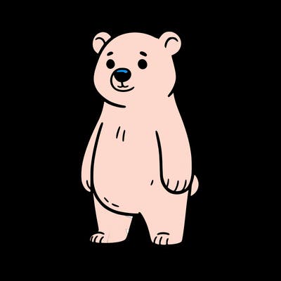 a basic bear outline standing upright