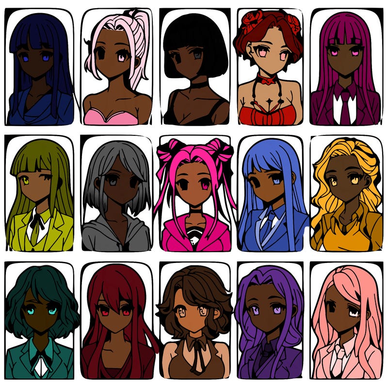 girls that look diffrent anime