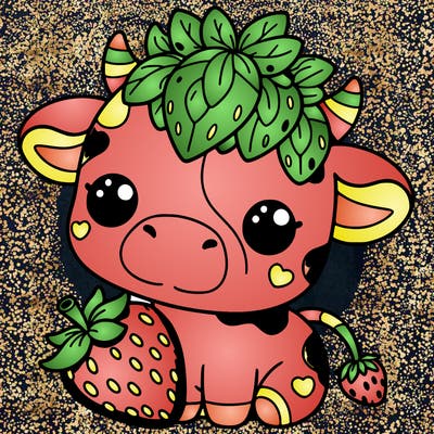 cute strawberry cow