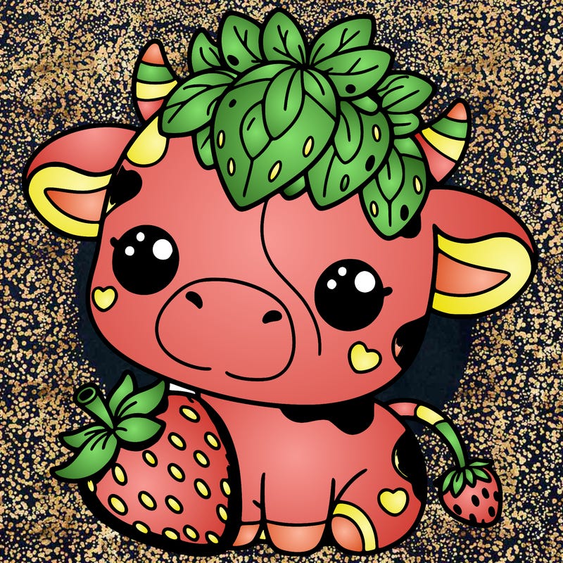 cute strawberry cow