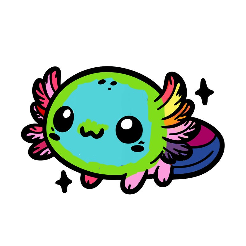 cute easy baby axolotl