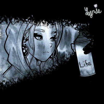 a realistic girl, spray painting