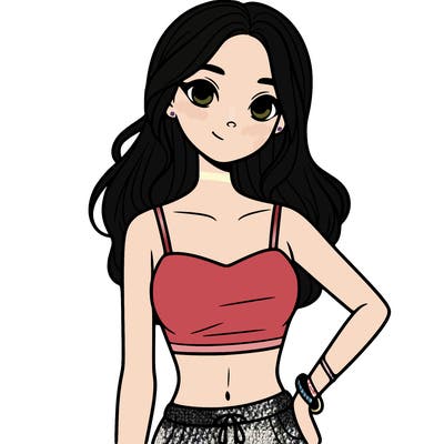 teen girl with crop top