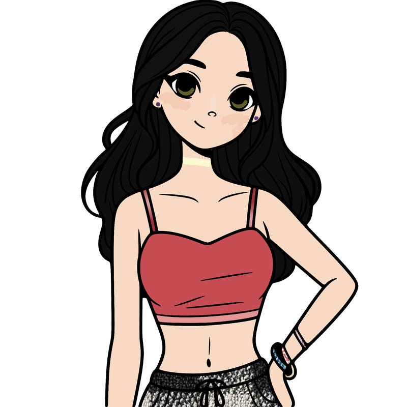 teen girl with crop top