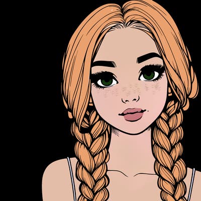 realistic girl with braids