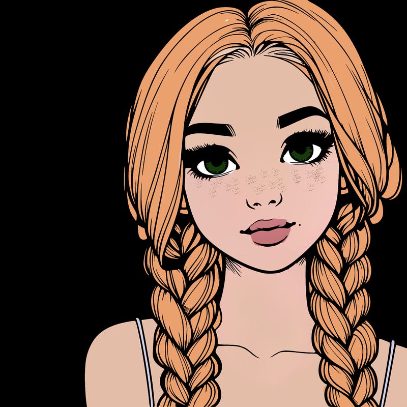 realistic girl with braids