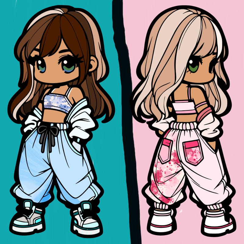 girl in crop top and baggy pants