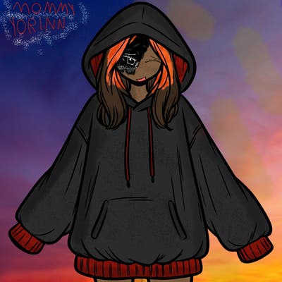 girl in oversized hoodie