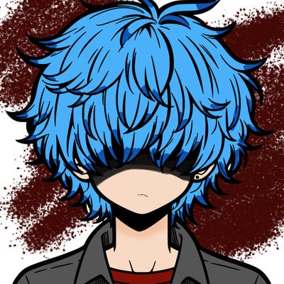 manga boy fluffy hair covering his eyes