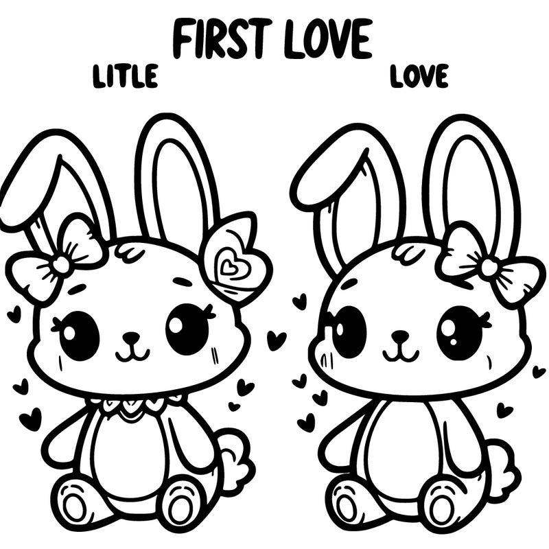 first love themed cute bunny