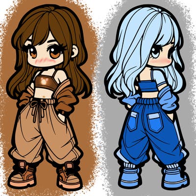 girl in crop top and baggy pants