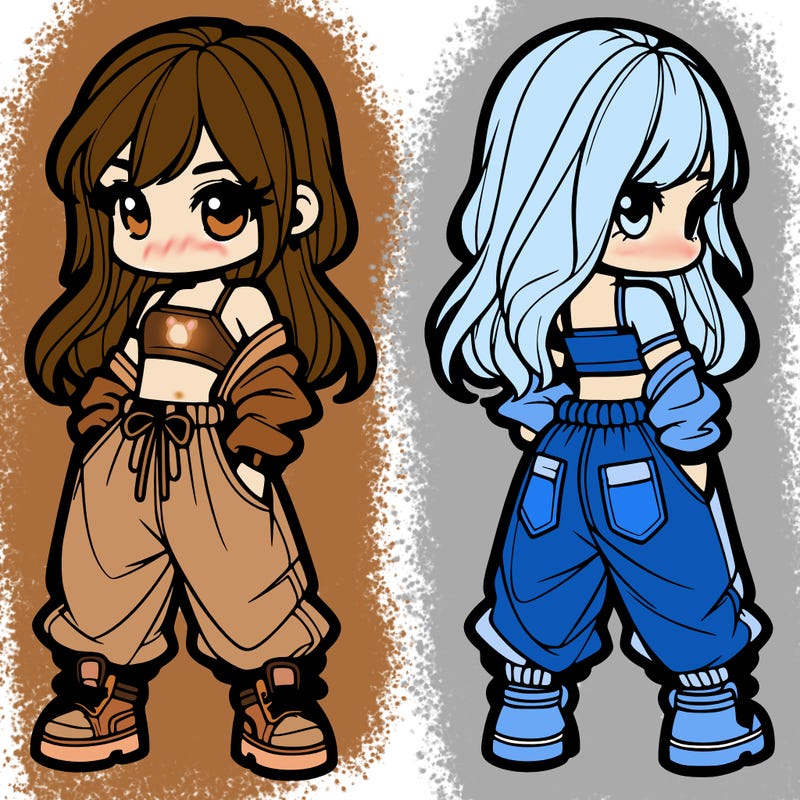 girl in crop top and baggy pants